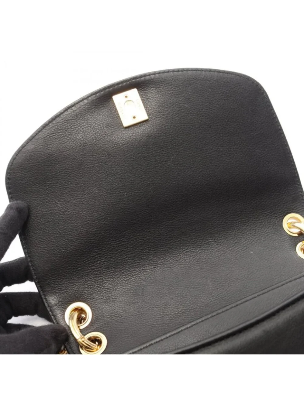 Chanel Shoulder Bag Quilted Black Lambskin Small Chain